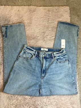 Abercrombie & Fitch Light Blue High-Rise Straight Jeans